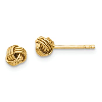 14K Yellow Gold Polished Love Knot Post Earrings