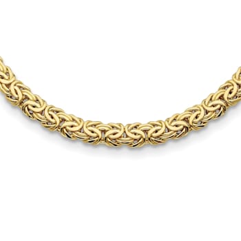 14K Yellow Gold 13.3mm Byzantine 18-inch Necklace