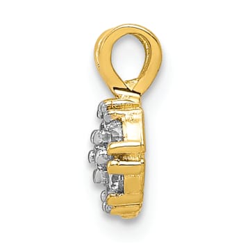 10k Yellow Gold Small Cubic Zirconia Flower Charm