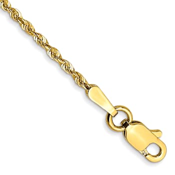 10k Yellow Gold 1.5mm Diamond-Cut Rope Link Bracelet