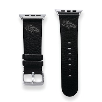 Gametime Denver Broncos Leather Band fits Apple Watch (42/44mm S/M
Black). Watch not included.
