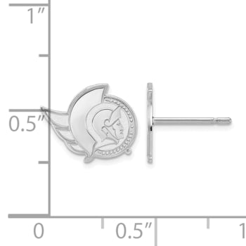 Rhodium Over Sterling Silver NHL Ottawa Senators LogoArt Extra Small
Post Earrings