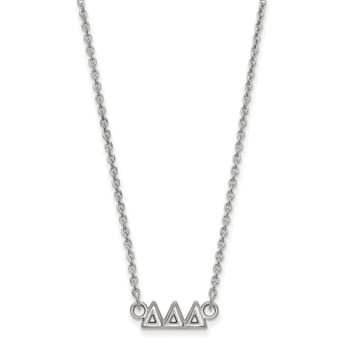 Rhodium Over Sterling Silver LogoArt Delta Delta Delta Extra Small
Pendant Necklace