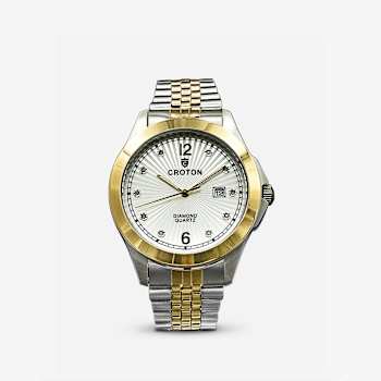 Croton Decider Two-tone Stainless Steel Watch with White Dial and
Diamond Markers