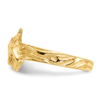 14K Yellow Gold Dolphin Toe Ring