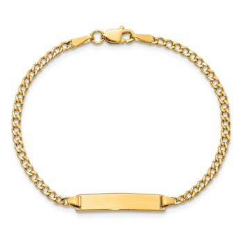10k Yellow Gold Curb Link ID Bracelet