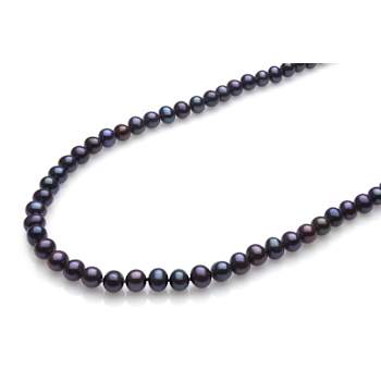 6-7mm Black Freshwater Pearl 18" Sterling Silver Necklace