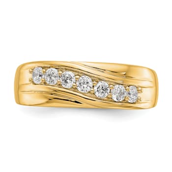 14K Yellow Gold Lab Grown Diamond SI1/SI2, G H I, Men's Band
