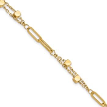14k Yellow Gold Polished Fancy Link Bracelet