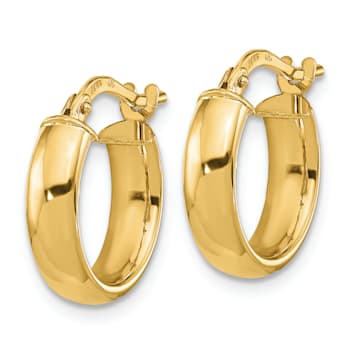 14k Yellow Gold 9/16" Polished Hoop Earrings