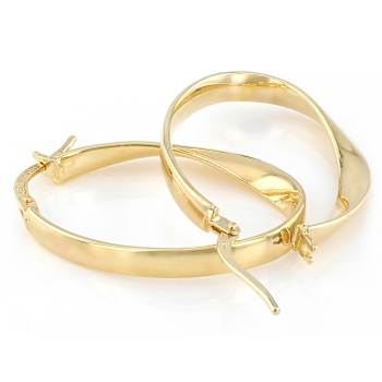 Medium Ribbon Hoop Earrings In 14K Gold