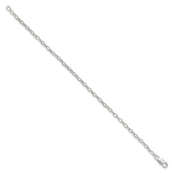 Sterling Silver 3mm Fancy Patterned Rolo Chain Bracelet