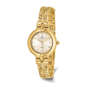 Ladies Charles Hubert Gold-finish Gold Dial Chain Bracelet Watch