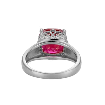Lab Created Ruby And White Cubic Zirconia Platinum Over Silver July
Birthstone Ring 4.42ctw