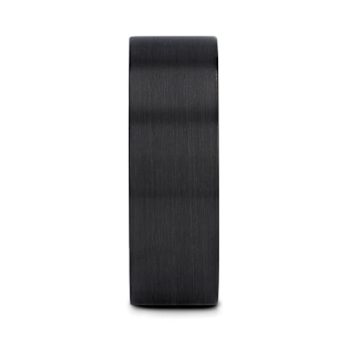 SAN BERNARDINO Brushed Finish Flat Black Titanium Men’s Wedding Band 6mm