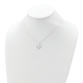 Sterling Silver Cubic Zirconia Heart Necklace
