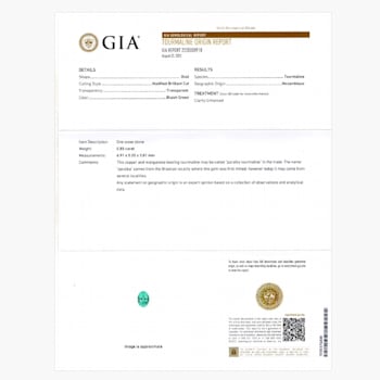 Pariaba Tourmaline 6.91x5.05mm Oval 0.85ct