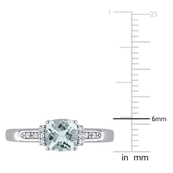 Aquamarine 10K White Gold Ring 1.35ctw