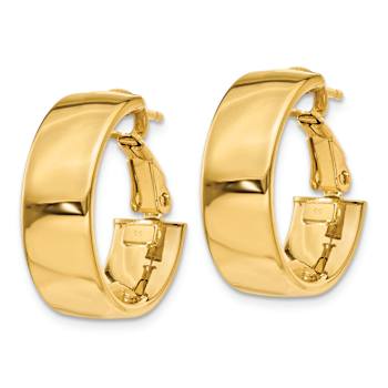 14k Yellow Gold Polished 3/4" Hoop Earrings