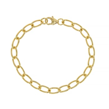 Curb Link Bracelet Set Of Three In 18K Gold Over Bronze