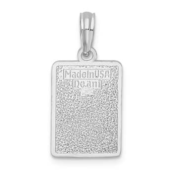 Rhodium Over Sterling Silver Enameled Small Key West Mile 0 Pendant