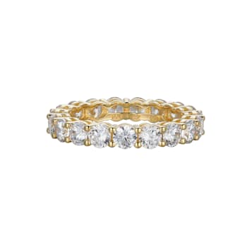 White Cubic Zirconia 18K Yellow Gold Over  Sterling Silver Ring 5.05ctw