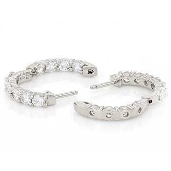 Inside-Out CZ Hoop Earrings In Sterling Silver