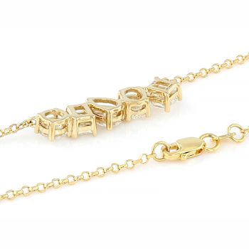 Dainty Lab-Grown Diamond Mixed-Shape Station Necklace In 14K Gold
