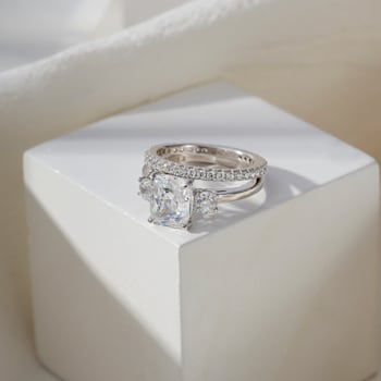 White Cubic Zirconia Platinum Over Sterling Silver Ring 4.32ctw