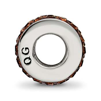 Sterling Silver Reflections Brown Double Row Preciosa Crystal Bead