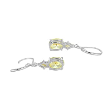 Green Cubic Zirconia Platinum Over Sterling Silver August Birthstone
Earrings 6.51ctw