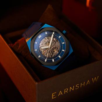 Thomas Earnshaw Discovery Drake Skeleton Blue Dial Blue Stainless Steel
Band Automatic Watch