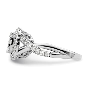 Rhodium Over 14K White Gold Lab Grown Diamond VS/SI GH, Cluster Ring 0.991ctw