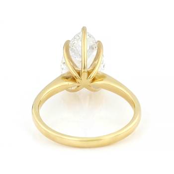 Lab-Grown Diamond Pear Shape Solitaire Ring In 14K Gold 3.00ct