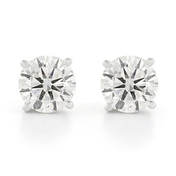 Certified White Lab-Grown Diamond H-I SI 14k White Gold Stud Earrings 2.00ctw
