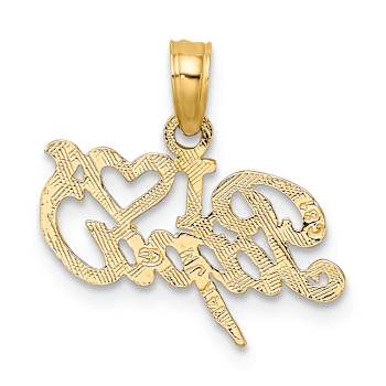 14K Yellow Gold I Heart PAPA Charm