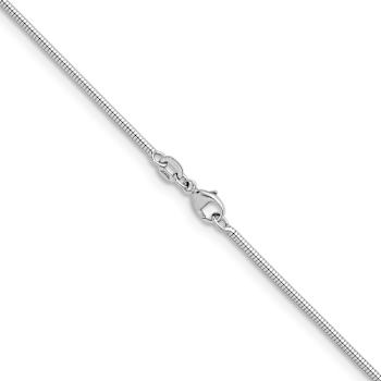 Rhodium Over Sterling Silver 1.6mm Snake 20 Inch Chain