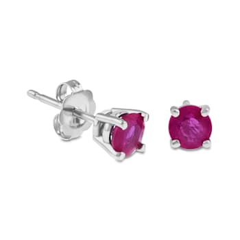 0.30ctw Ruby Studs in 14k White Gold