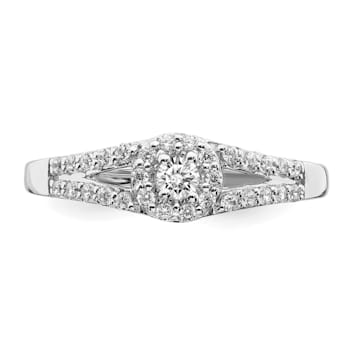 Rhodium Over 10K White Gold Lab Grown Diamond Complete Halo Engagement
Ring 0.34ctw