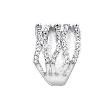 White Cubic Zirconia Platinum Over Sterling Silver Ring 1.67ctw