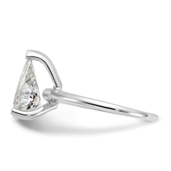Rhodium Over 14K White Gold 3 1/2 ct. G H I True Light Pear Moissanite
Solitaire Ring