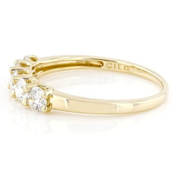 Lab-Grown Diamond Five-Stone Band Ring In 14K Gold 0.75ctw