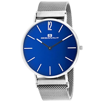 Oceanaut Men's Magnete Blue Dial, Stainless Steel mesh Watch