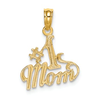 14K Yellow Gold Polished Number 1 MOM Pendant