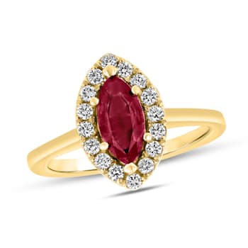 1.37ctw Ruby and Diamond Ring in 14k Yellow Gold