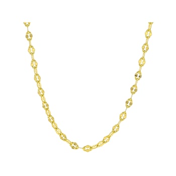 Herringbone, Mirror And Rope Chain Necklace Set In 18K Gold Over Bronze