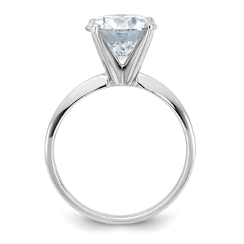 Rhodium Over 14K White Gold 3 ct. D E F Pure Light Round Moissanite
Solitaire Ring