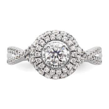 Rhodium Over 14K White Gold Eternal Promise Lab Grown Diamond Halo
Complete Ring 1.008ctw