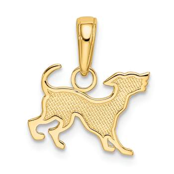 14K Yellow Gold Dog Pendant