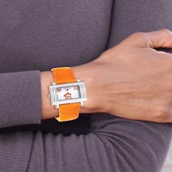 Ladies Charles Hubert Stainless Orange Leather 40x23mm Watch